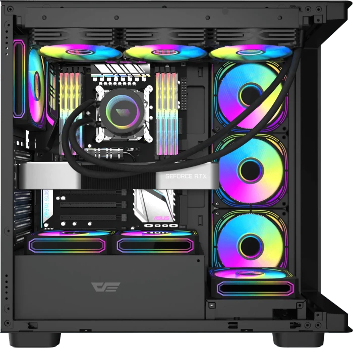 DarkFlash DS900G Black, USB-C, Glasfenster