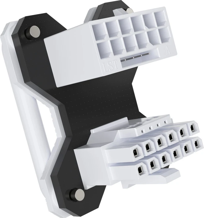 Corsair 12V-2x6 Winkeladapter 180°, PCIe 5.1 GPU Power Bridge, Stil A, Sense Pins innen, weiß