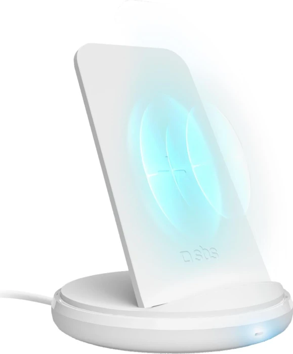 SBS Mobile Desk Stand with 10W Wireless Charging weiß