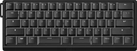 Wooting 60HE v2 Gaming Tastatur, Just Black, LEDs RGB, Aluminium, Split-Spacebar, Lekker Tikken Medium, USB, US (WK3C-USSP1-TIK-ABK1)