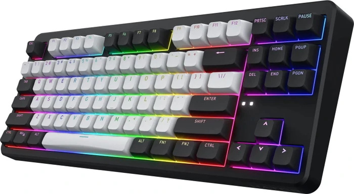 Hator Rockfall 3 TKL Wireless, PBT, weiß/schwarz, LEDs RGB, Aurum Lemon, USB/Bluetooth, US