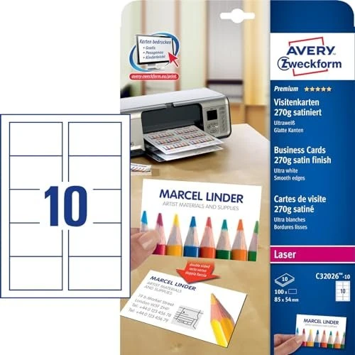 Avery-Zweckform Superior Visitenkarten, 270g, 10 Blatt