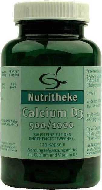 11A Nutritheke Calcium D3 500/1000 Kapseln, 120 Stück