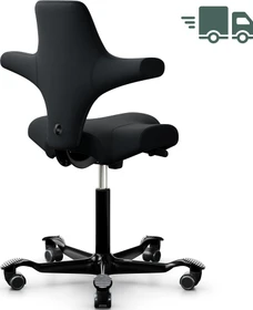 HAG Capisco 8106 Wollstoff Select Sattelstuhl, schwarz, Gestell schwarz