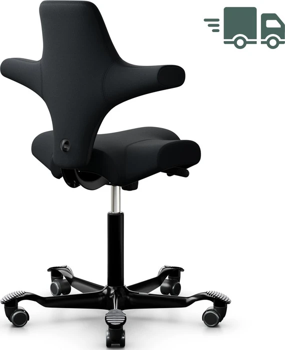 HAG Capisco 8106 Wollstoff Select Sattelstuhl, schwarz, Gestell schwarz