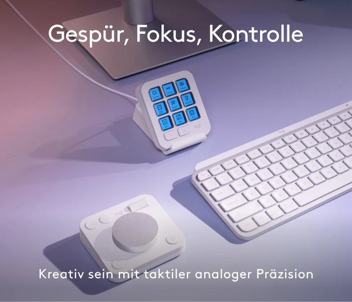 Logitech MX Creative Console Dialpad und Keypad Set, hellgrau, USB-C/Bluetooth