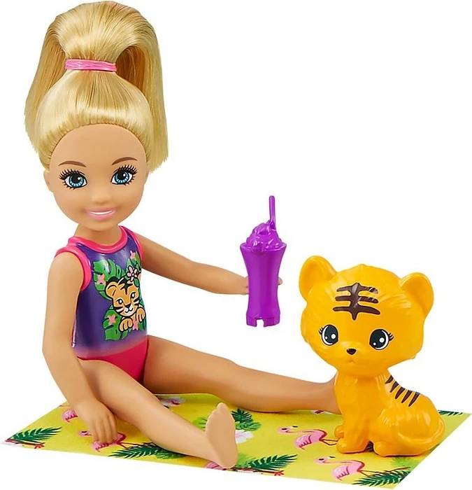 Mattel Barbie - Barbie und Chelsea Dschungelabenteuer Poolparty-Spielset