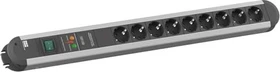 Bachmann Primo, 9-fach, Schalter, Überspannungsschutz, Netzfilter, 1.7m, schwarz/silber