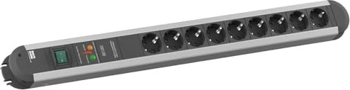 Bachmann Primo, 9-fach, Schalter, Überspannungsschutz, Netzfilter, 1.7m, schwarz/silber