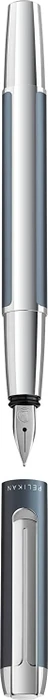 Pelikan Pura P40 petrolblau/silber, rechte Hand, mittel, Geschenkbox