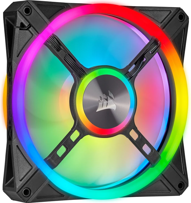 Corsair QL Series iCUE QL140 RGB PWM Dual Fan Kit, schwarz, LED-Steuerung, 140mm, 2er-Pack