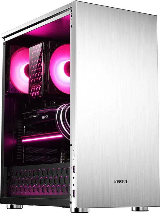 Jonsbo C5, silber, Glasfenster