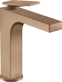 Hansgrohe Axor Citterio 160 Waschbeckenarmatur mit Hebelgriff Ablauffernbedienung und Rautenschliff brushed red gold