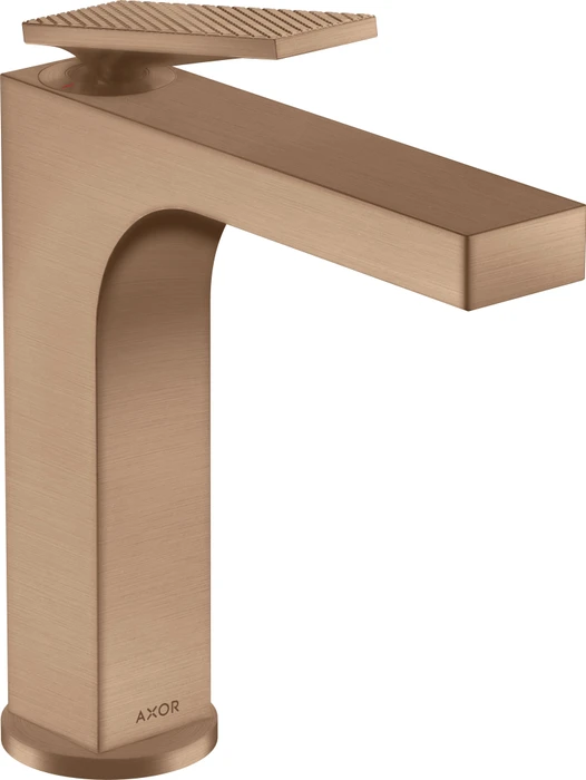Hansgrohe Axor Citterio 160 Waschbeckenarmatur mit Hebelgriff Ablauffernbedienung und Rautenschliff brushed red gold