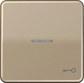 Jung Serie CD Wippe Metall mit Symbol "Tür" und Lichtleiter, gold-bronze