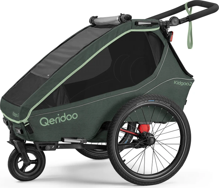 Qeridoo Kidgoo 2 Fahrradanhänger forest green (Modell 2026)