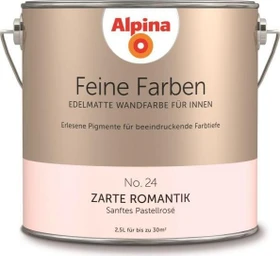 Alpina Farben Feine Farben No. 24 Zarte Romantik innen sanftes pastellrosé edelmatt weiß, 2.5l