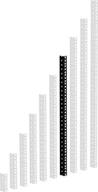 Adam Hall 19" Rail Rack 14, Rackschiene, schwarz, 14HE