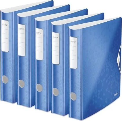 Leitz Qualitäts Ordner 2-Ring 180° Active WOW, 65mm, A4, blau, 5er-Pack