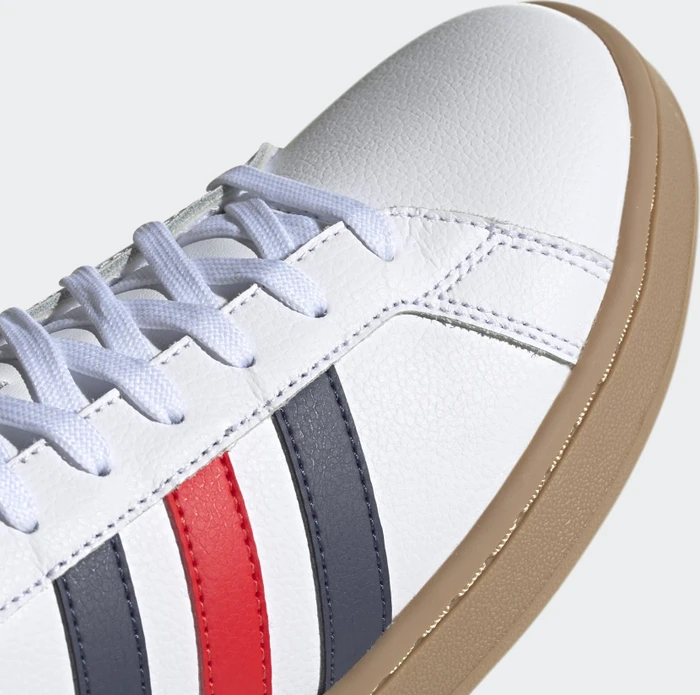 adidas Grand Court cloud white/trace blue/active red