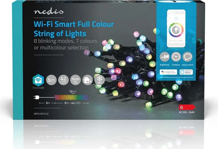 Nedis WIFILX01C42 Smart Life Dekorative Lichterkette LED 42x RGB