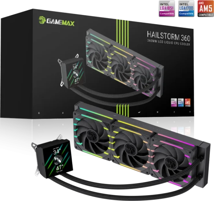 GameMax Hailstorm 360 BK, schwarz