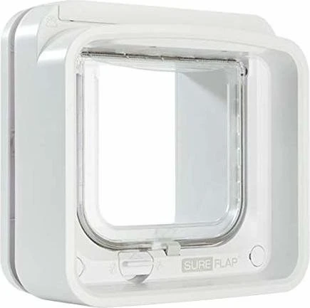 Sure Petcare SureFlap Connect Microchip Katzenklappe, Bundle mit Connect Hub, weiß