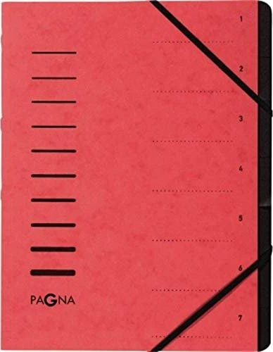 Pagna Ordnungsmappe, 7 Fächer, A4, rot