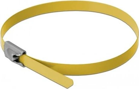 DeLOCK Edelstahl Kabelbinder, 4.6mm, 200mm, gelb, 10 Stück
