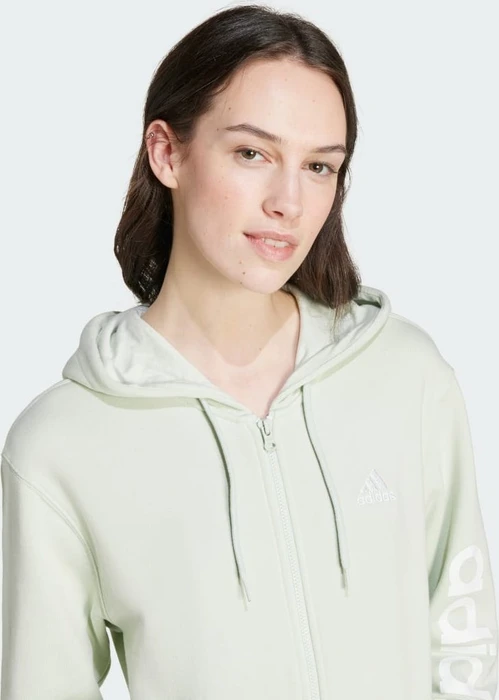 adidas Essentials Linear French Terry Hoodie linen green (Damen)