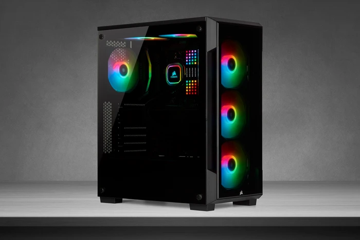 Corsair iCue 220T RGB, schwarz, Glasfenster