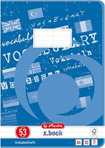 Herlitz Vokabelheft, A4, Lineatur 53 Vokabel, 32 Blatt