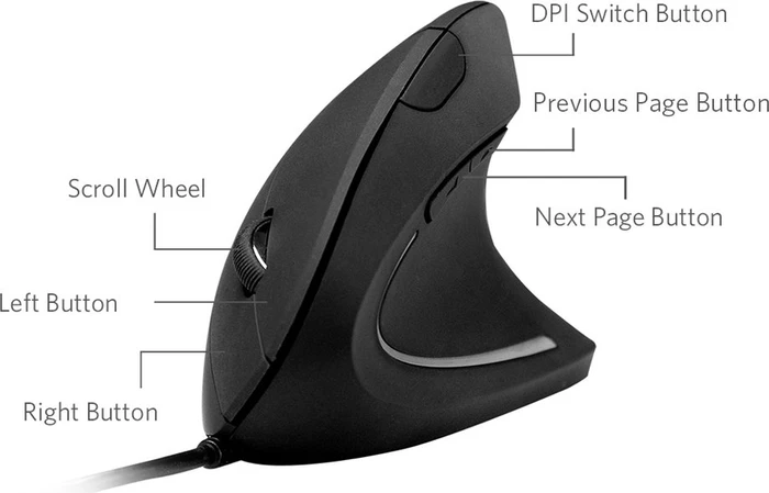 Anker vertikale ergonomische Maus, schwarz, USB