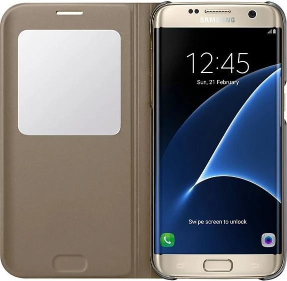 Samsung S-View Cover für Galaxy S7 Edge gold