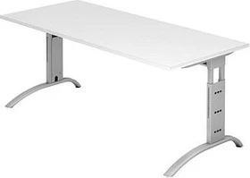 Hammerbacher Ergonomic Plus F-Serie FS19/W Schreibtisch 180x80cm weiß/silber