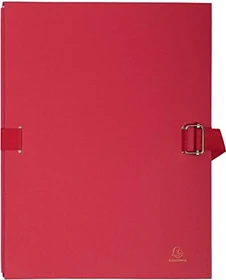 Exacompta Dokumenten Ordnungsmappe aus 2.7mm Karton mit dehnbarem Rücken, A4, rot