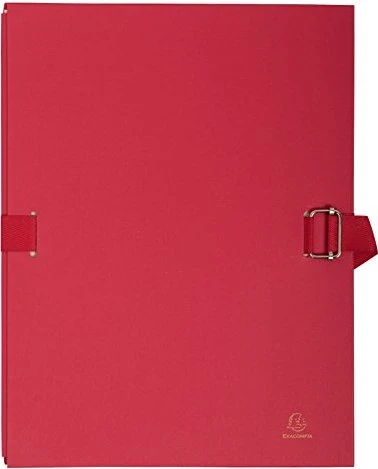 Exacompta Dokumenten Ordnungsmappe aus 2.7mm Karton mit dehnbarem Rücken, A4, rot