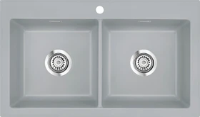 systemceram Mera Twin F Einbau Doppelspüle titan