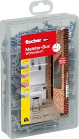 fischer Meister-Box Wohnraum + Schrauben Schrauben/Dübel-Sortiment inkl. Werkzeugbox, 160 Stück