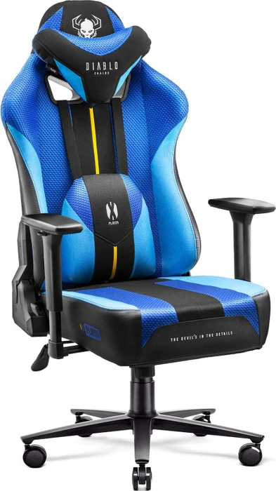 Diablo Chairs X-Player 2.0 Normal Gamingstuhl, blau/schwarz