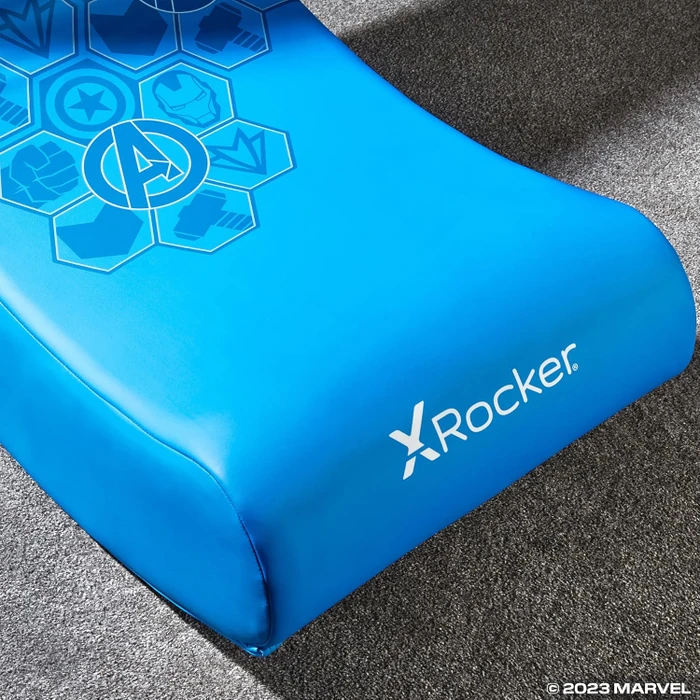 X Rocker Marvel Hero Video Rocker Gaming Bodensessel für Kinder/Jugendliche, Captain America blau
