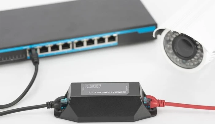 Digitus Desktop Gigabit PoE-Extender, 2x RJ-45, 22W PoE+