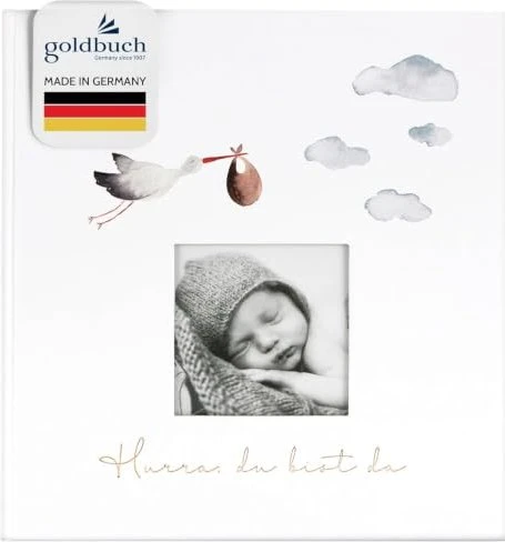 Goldbuch Buch Fotoalbum Babyalbum Hurra du bist da 30x31