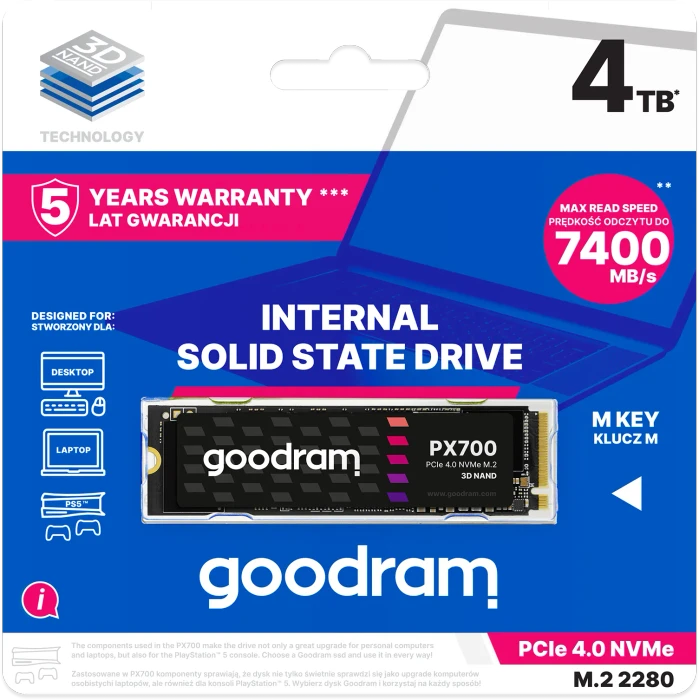 goodram PX700 4TB, M.2 2280 / M-Key / PCIe 4.0 x4
