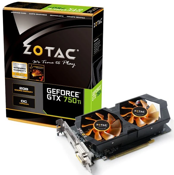 Zotac GeForce GTX 750 Ti OC, 2GB GDDR5, 2x DVI, HDMI, DP
