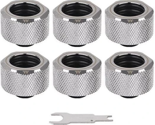 Thermaltake Pacific C-Pro Rohranschluss G1/4" auf 16mm, chrome 6er-Pack