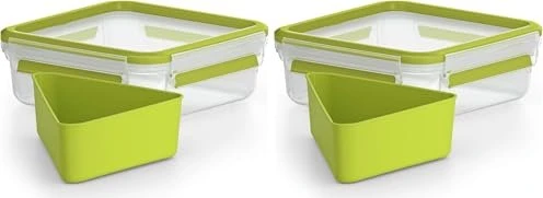 Emsa Clip&Go quadratisch Aufbewahrungsbehälter 850ml grün