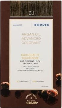 Korres Argan Oil Permanent Hair Colorant Haarfarbe 6.1 dunkelblond asch