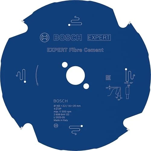Bosch Professional Expert for Fiber Cement Kreissägeblatt 4Z, 165x1.6x20mm, 1 Stück