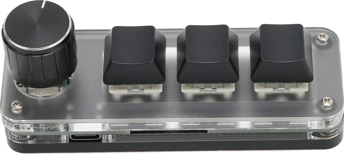 3-Key 1x Knob Mechanical Macro RGB Keypad, USB-A